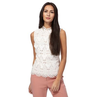 Ivory lace front shell top